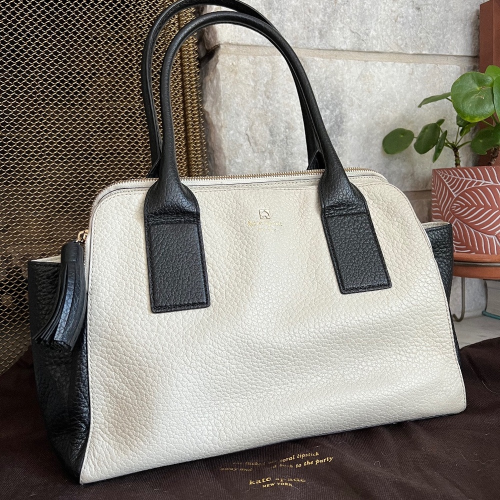 KATE SPADE Large satchel in BLACK AND WHITE with matching wallet